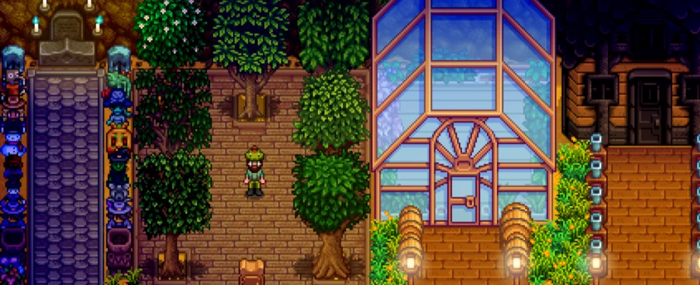 Fruit Trees and Greenhouse in Stardew Valley