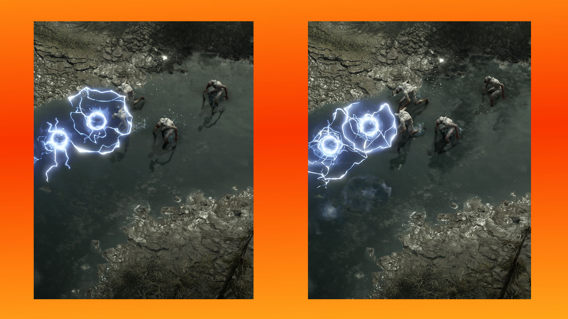 Réflexions de traçage de rayons Diablo 4 dans l'eau
