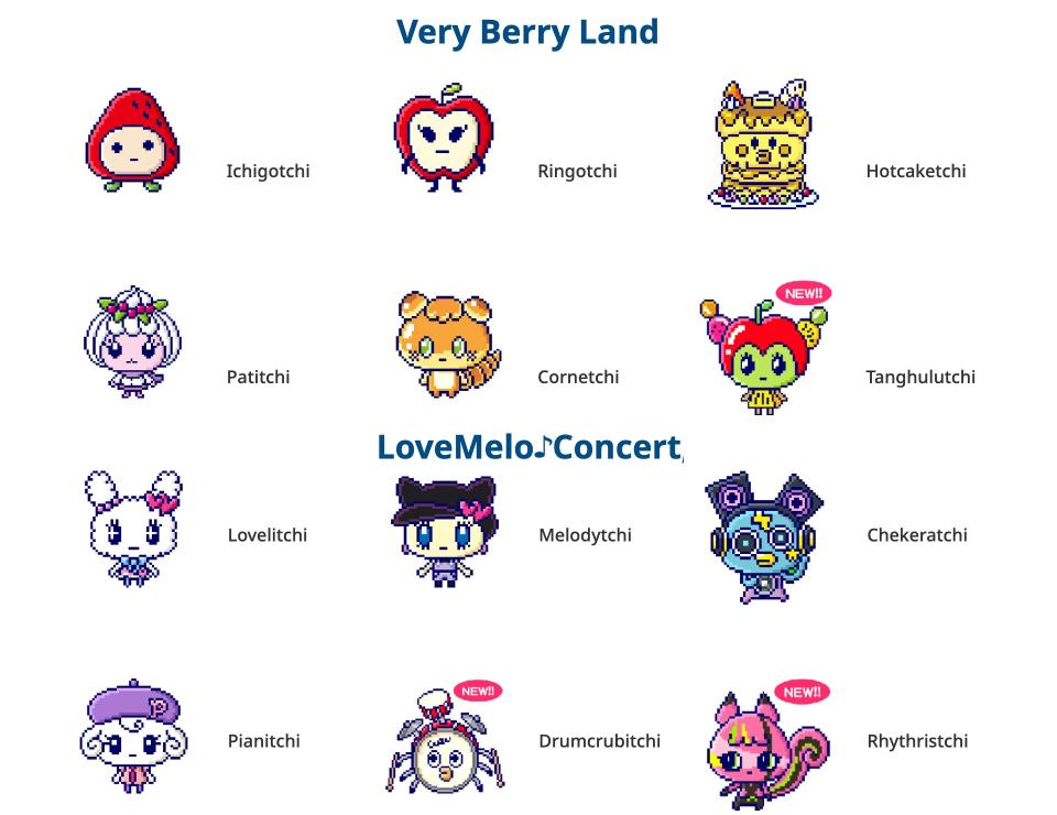 12 nouveaux personnages Tamagotchi ajoutés à Tamagotchi Uni avec les DLC Very Berry Land et LoveMelo Concert