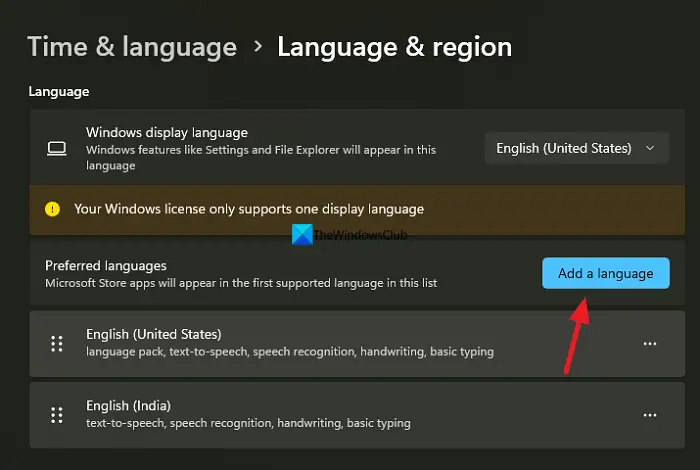 Ajouter une langue sur Windows 11