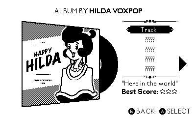 Pochette d'album de la chanteuse des années 20 Hilda Voxpop dans DirectDrive.  L'album actuel s'appelle Happy Hilda et la chanson est 