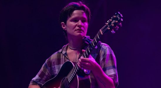 CHICAGO, ILLINOIS - JULY 22: Adrianne Lenker of Big Thief performs during the Pitchfork Music Festival Day 2 at Union Park on July 22, 2023 in Chicago, Illinois. (Photo by Barry Brecheisen/Getty Images)