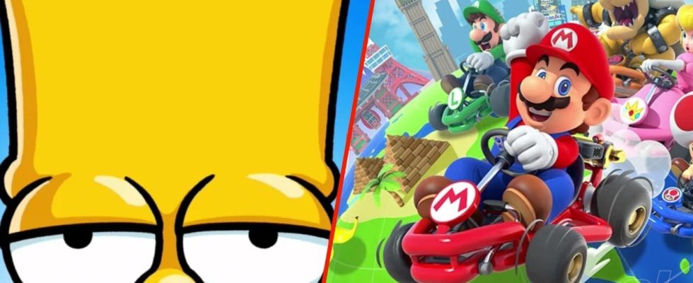 Aléatoire : les Simpsons rencontrent Mario Kart dans un mash-up télévisé bizarre