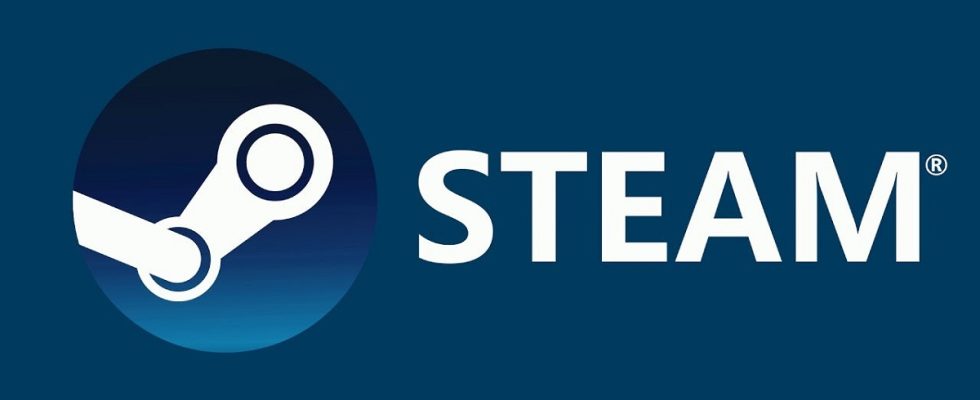 The Steam logo on a blue background.