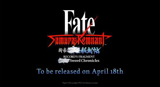 Fate/Samurai Remnant DLC 'Record's Fragment: ■ ■ ■ Sword Chronicles' sera lancé le 18 avril