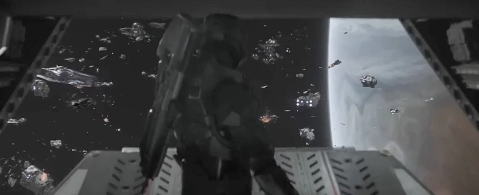The Master Chief on a UNSC ship's ramp in Halo Season 2, Episode 8