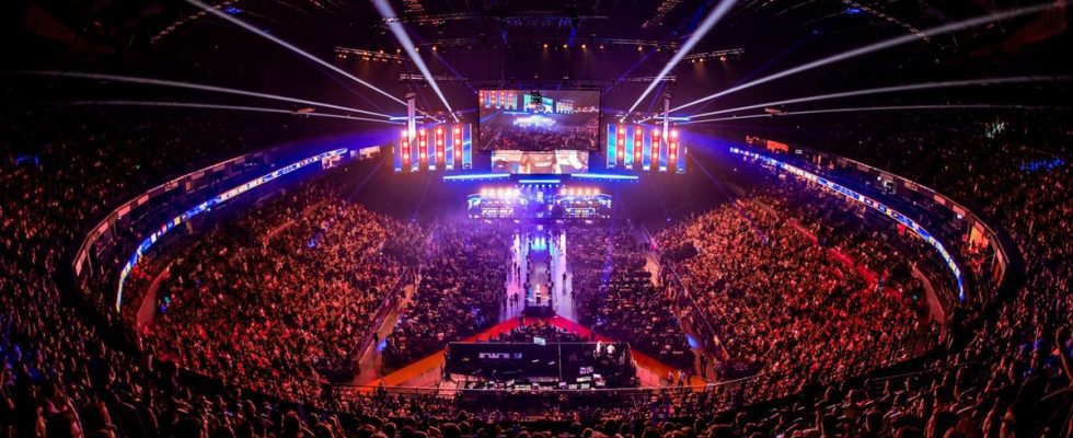 ESL Faceit Group website header image - large crowd at an esports tournament