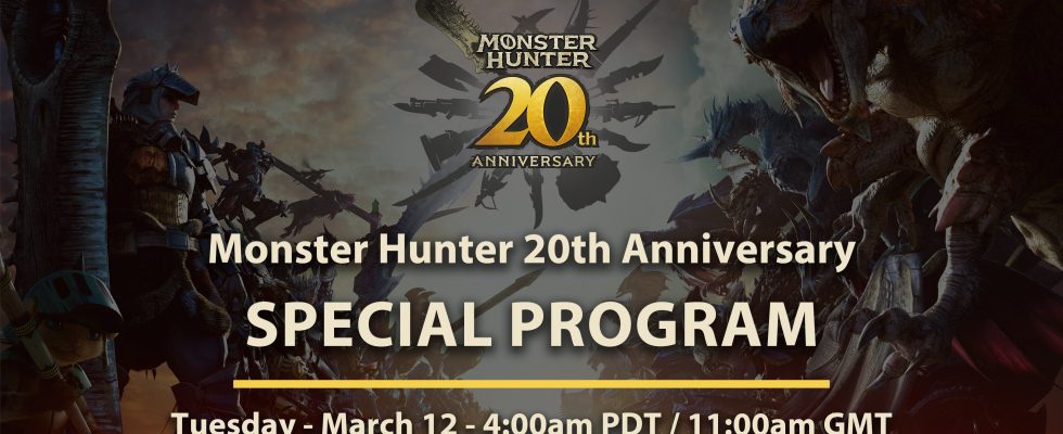 Le programme spécial du 20e anniversaire de Monster Hunter est prévu pour le 12 mars