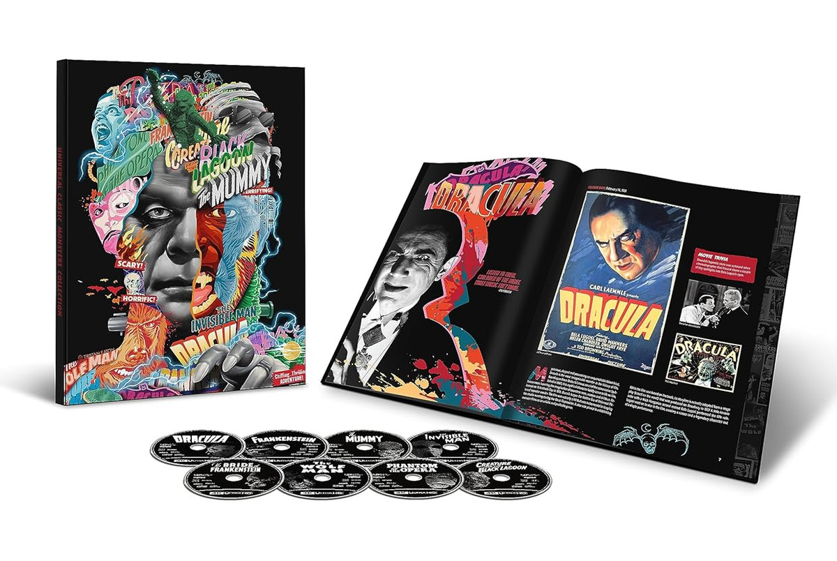 La magnifique boîte de la collection Universal Monsters présente du pop art funky.