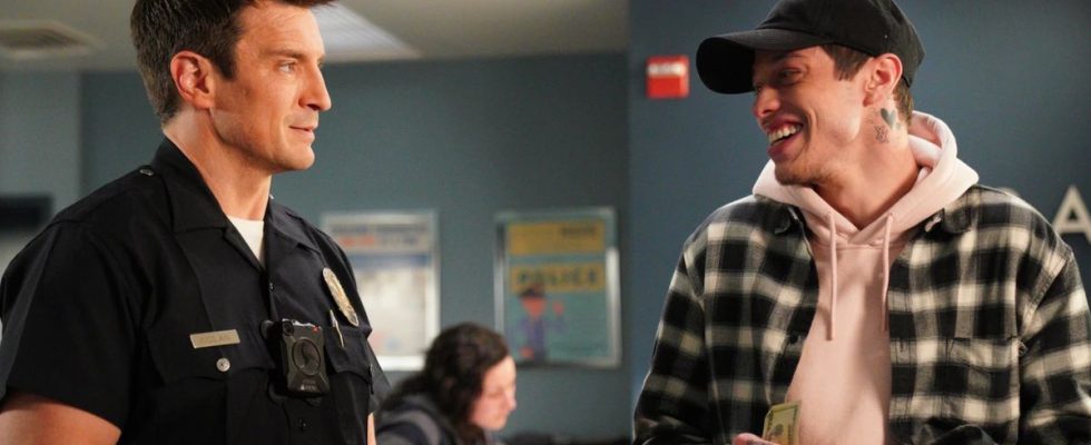 Nathan Fillion and Pete Davidson on The Rookie