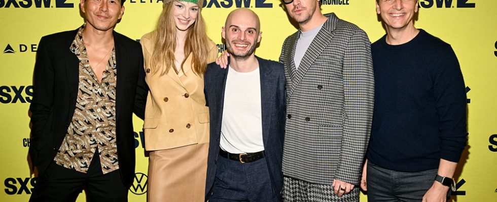 Ken Kao, Hunter Schafer, Tilman Singer, Dan Stevens and Tom Quinn at the premiere of "Cuckoo" as part of SXSW 2024 Conference and Festivals held at the Paramount Theatre on March 14, 2024 in Austin, Texas. (Photo by Michael Buckner/SXSW Conference & Festivals via Getty Images)