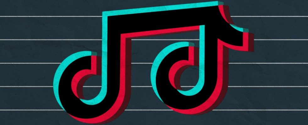 TikTok logo in the shape of a music note