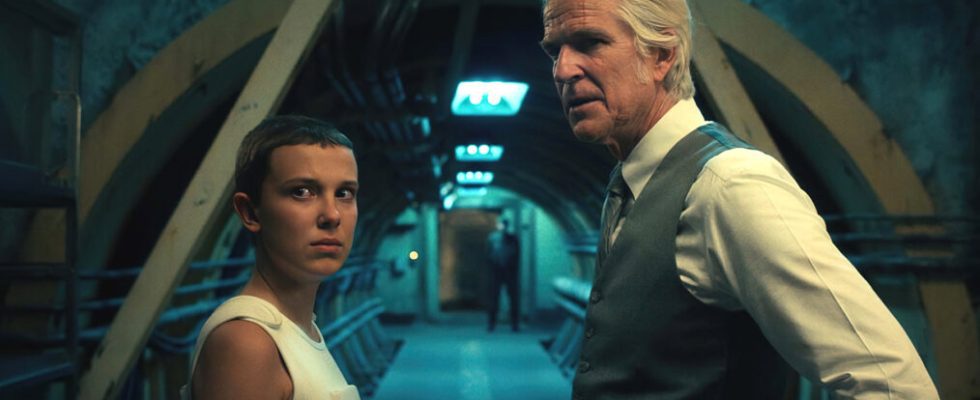 Millie Bobby Brown and Matthew Modine in Stranger Things 4