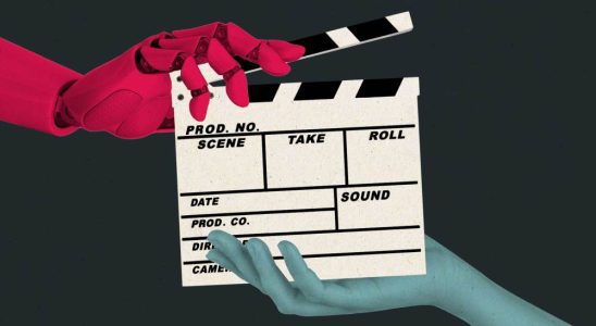 Hollywood clapboard to kick off a scene filming